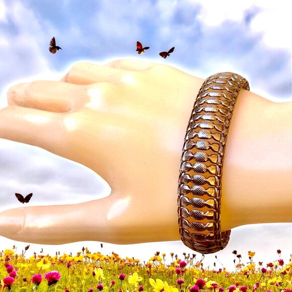 Milor Italy Sterling Silver Bracelet Basketweave Link 16.5 gr - Picture 13 of 14